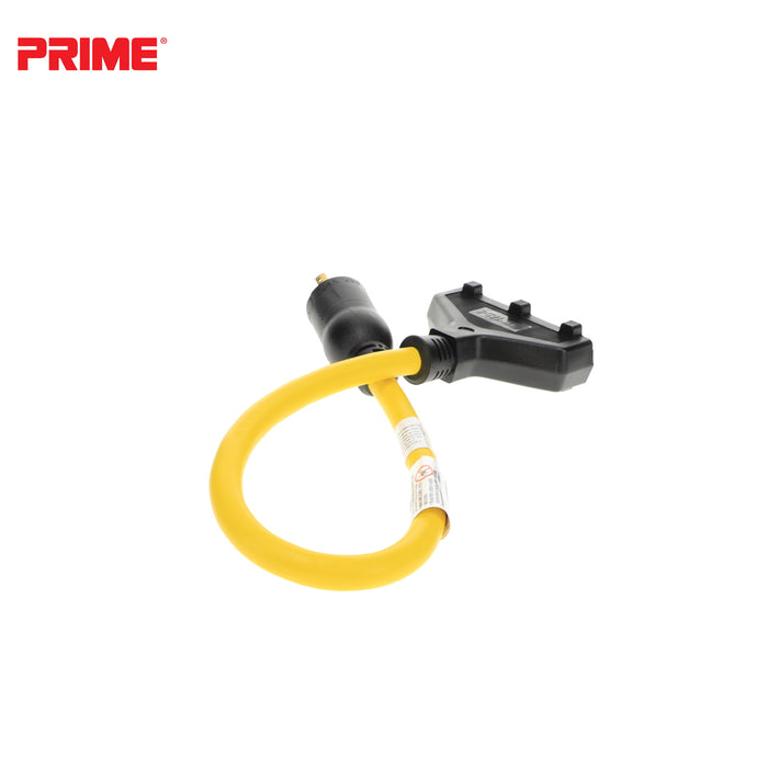 2ft 12/3 STW <br />Twist-to-Lock to U-Ground <br />3-Outlet Adapter