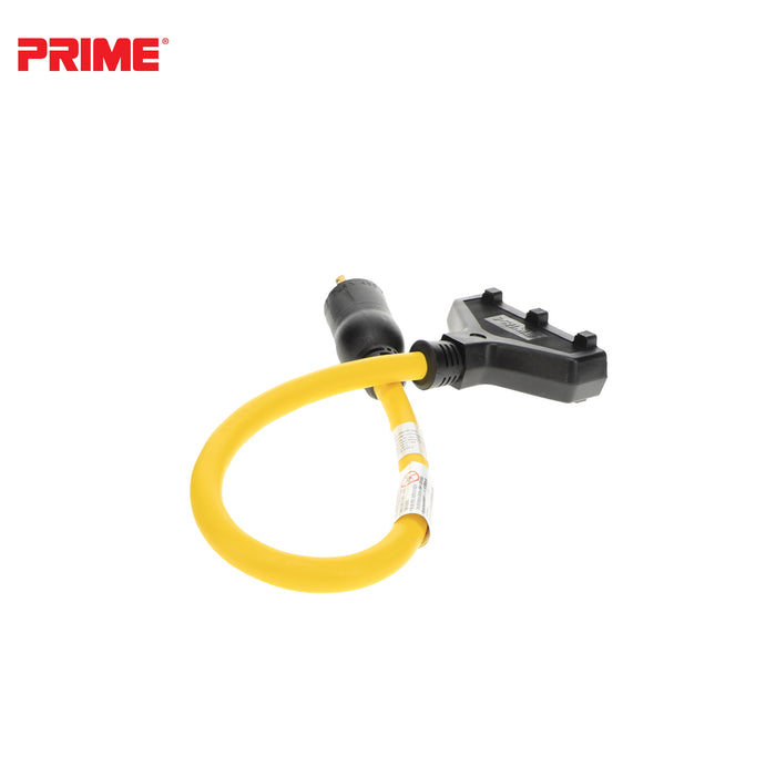 2ft 12/3 STW <br />Twist-to-Lock to U-Ground <br />3-Outlet Adapter