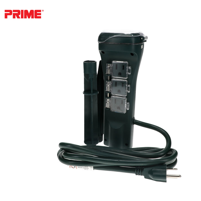 6 Outlet Touch Sensor Countdown Timer Stake <br />with 6ft Cord