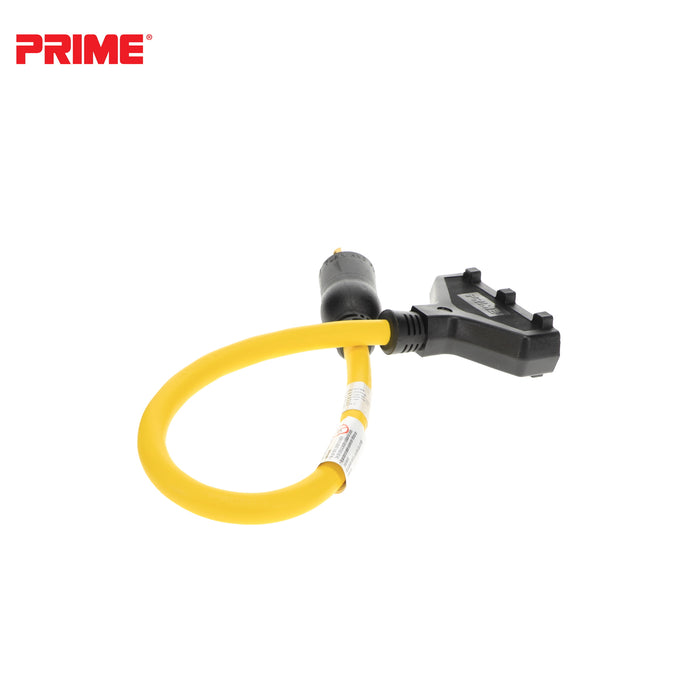 2ft 12/3 STW <br />Twist-to-Lock to U-Ground <br />3-Outlet Adapter