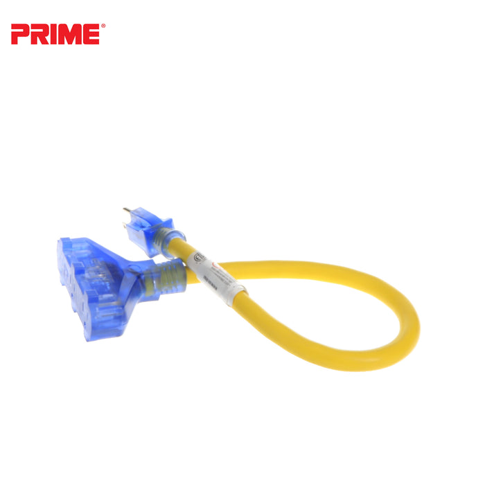 Amp Detection <br/> 2ft 12/3 STW <br />3-Outlet Adapter<br/> with Visual Amperage Detection