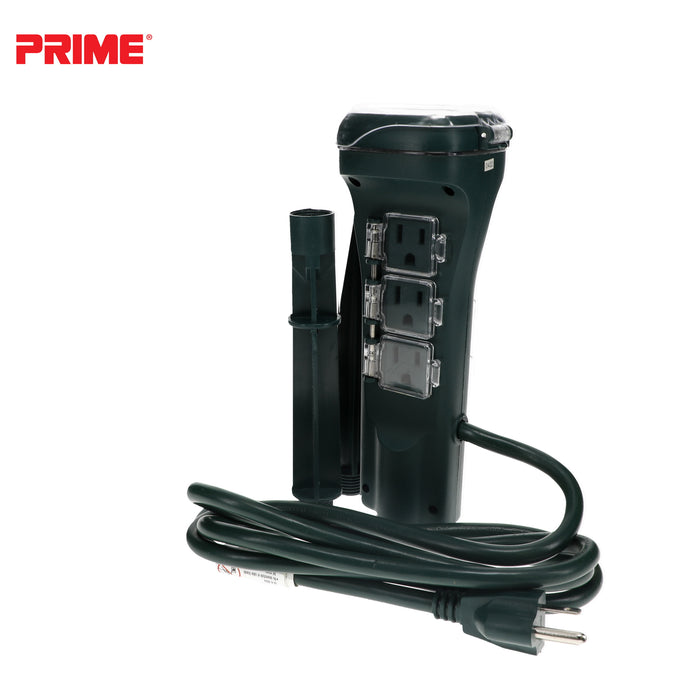 6 Outlet Touch Sensor Countdown Timer Stake <br />with 6ft Cord