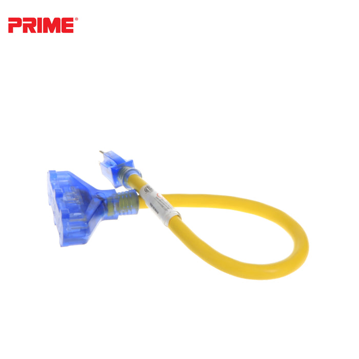 Amp Detection <br/> 2ft 12/3 STW <br />3-Outlet Adapter<br/> with Visual Amperage Detection