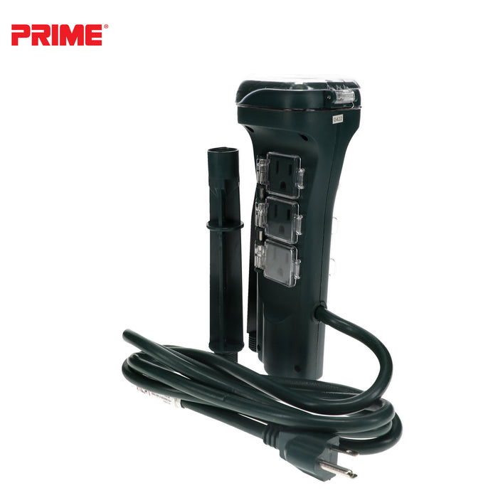 6 Outlet Touch Sensor Countdown Timer Stake <br />with 6ft Cord