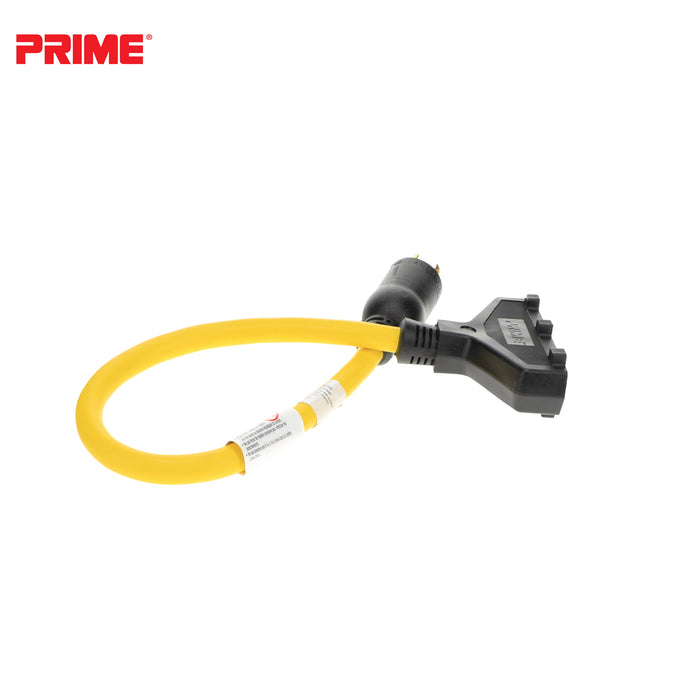 2ft 12/3 STW <br />Twist-to-Lock to U-Ground <br />3-Outlet Adapter