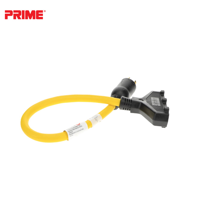 2ft 12/3 STW <br />Twist-to-Lock to U-Ground <br />3-Outlet Adapter