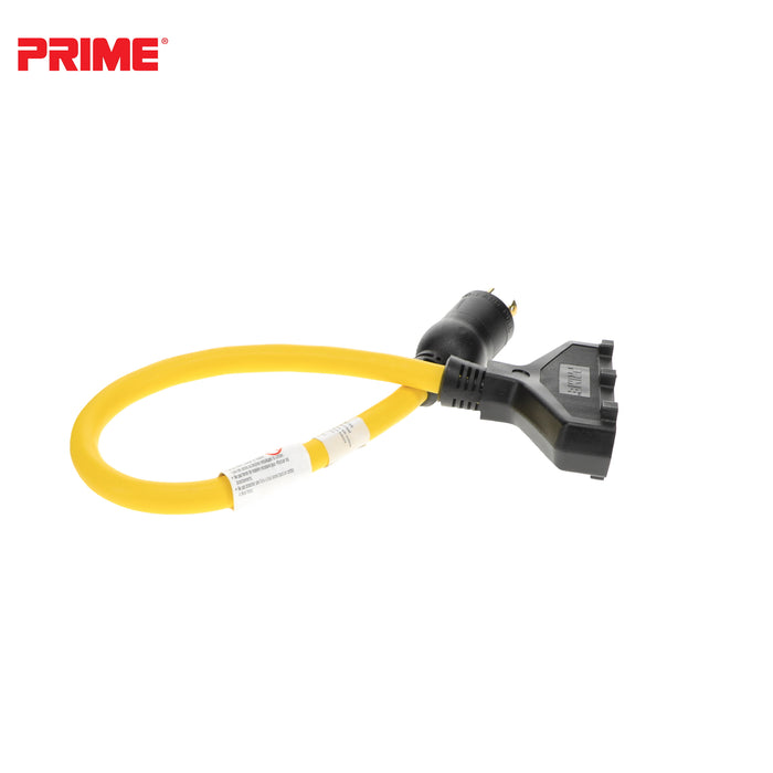 2ft 12/3 STW <br />Twist-to-Lock to U-Ground <br />3-Outlet Adapter