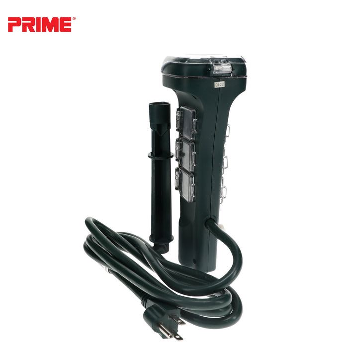6 Outlet Touch Sensor Countdown Timer Stake <br />with 6ft Cord