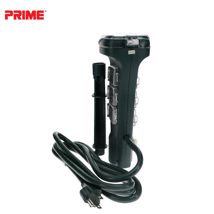 6 Outlet Touch Sensor Countdown Timer Stake <br />with 6ft Cord