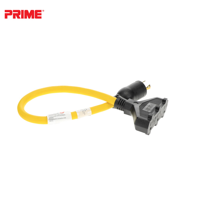 2ft 12/3 STW <br />Twist-to-Lock to U-Ground <br />3-Outlet Adapter
