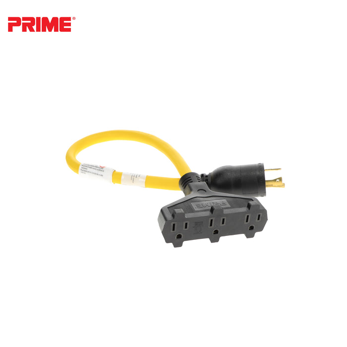2ft 12/3 STW <br />Twist-to-Lock to U-Ground <br />3-Outlet Adapter