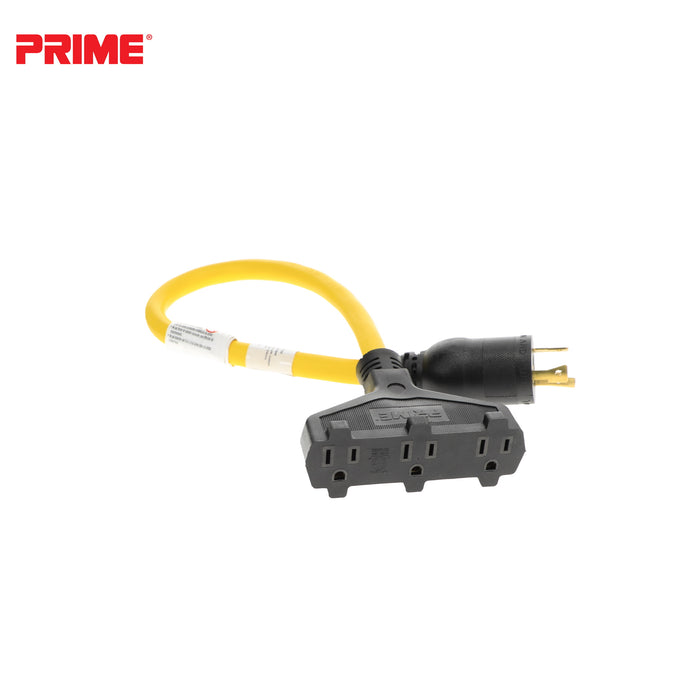 2ft 12/3 STW <br />Twist-to-Lock to U-Ground <br />3-Outlet Adapter