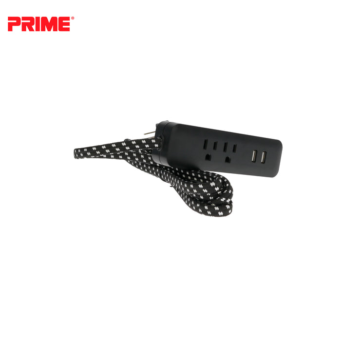 2 Outlet 2-Port 2.1A USB Power Strip with 6ft Accent Cord