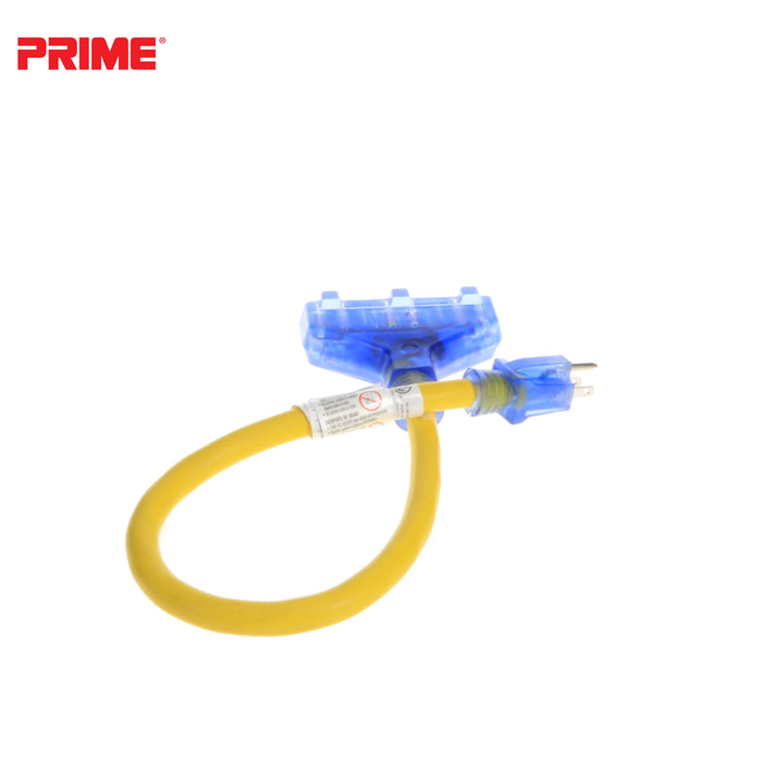 Amp Detection <br/> 2ft 12/3 STW <br />3-Outlet Adapter<br/> with Visual Amperage Detection