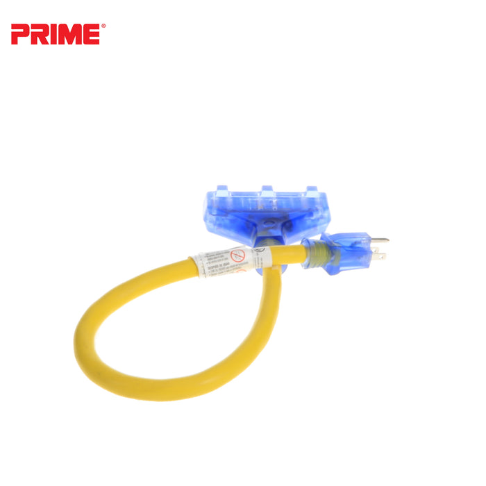 Amp Detection <br/> 2ft 12/3 STW <br />3-Outlet Adapter<br/> with Visual Amperage Detection
