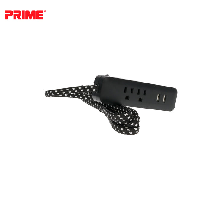 2 Outlet 2-Port 2.1A USB Power Strip with 6ft Accent Cord