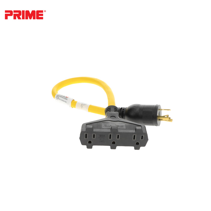 2ft 12/3 STW <br />Twist-to-Lock to U-Ground <br />3-Outlet Adapter