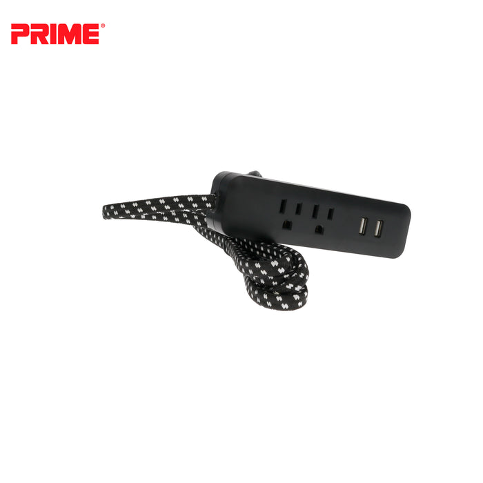 2 Outlet 2-Port 2.1A USB Power Strip with 6ft Accent Cord