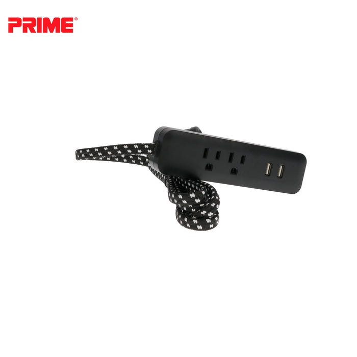 2 Outlet 2-Port 2.1A USB Power Strip with 6ft Accent Cord