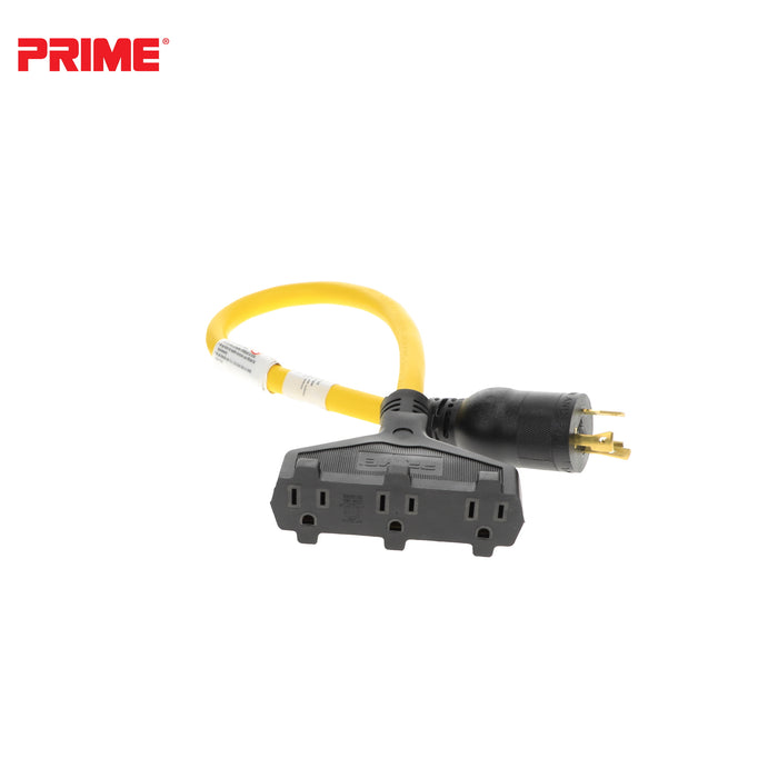 2ft 12/3 STW <br />Twist-to-Lock to U-Ground <br />3-Outlet Adapter