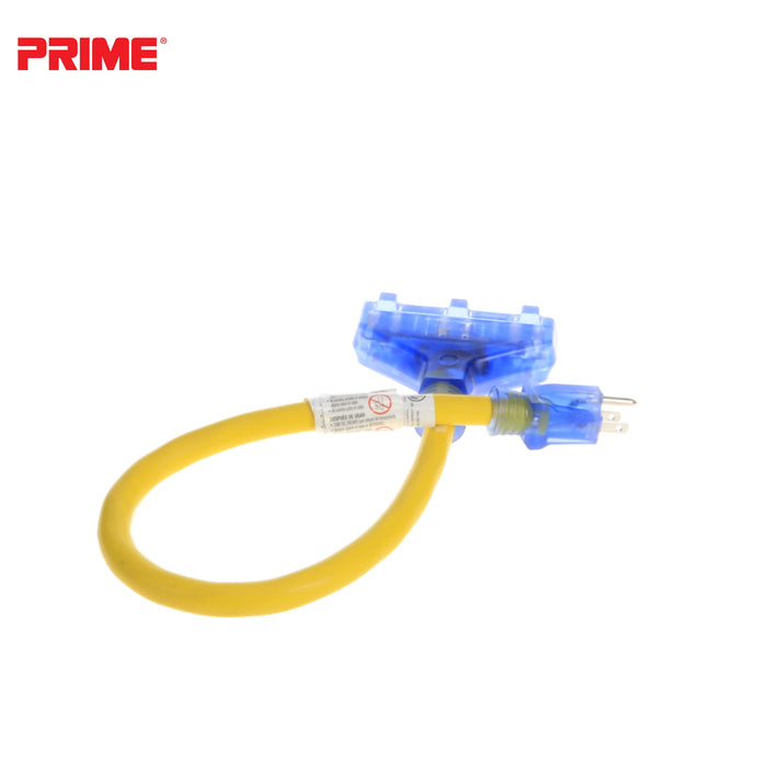 Amp Detection <br/> 2ft 12/3 STW <br />3-Outlet Adapter<br/> with Visual Amperage Detection