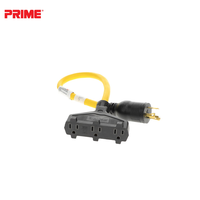 2ft 12/3 STW <br />Twist-to-Lock to U-Ground <br />3-Outlet Adapter