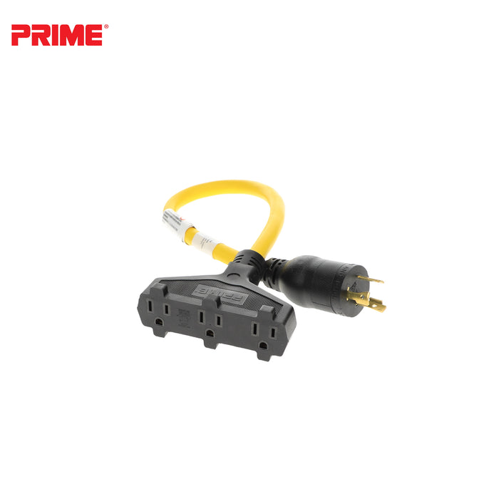 2ft 12/3 STW <br />Twist-to-Lock to U-Ground <br />3-Outlet Adapter
