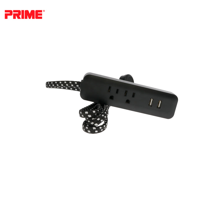 2 Outlet 2-Port 2.1A USB Power Strip with 6ft Accent Cord