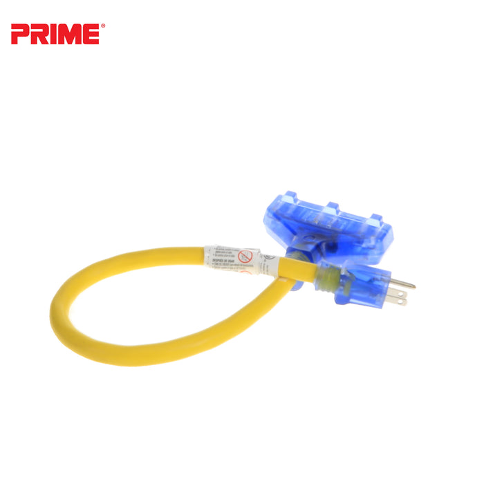 Amp Detection <br/> 2ft 12/3 STW <br />3-Outlet Adapter<br/> with Visual Amperage Detection