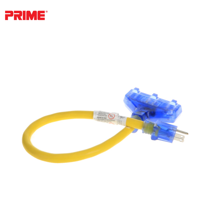 Amp Detection <br/> 2ft 12/3 STW <br />3-Outlet Adapter<br/> with Visual Amperage Detection