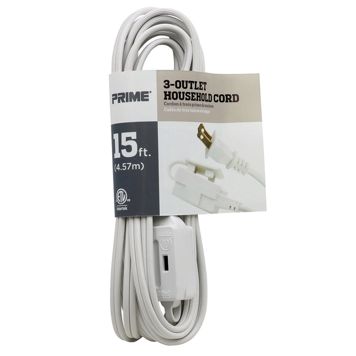 15ft 16/2 SPT-2 3-Outlet Household Extension Cord