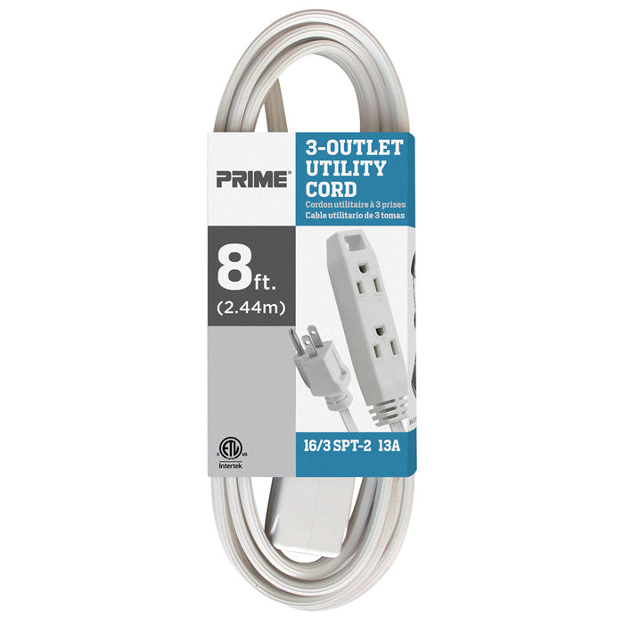 8ft 16/3 SPT-2 3-Outlet <br />Utility Cord