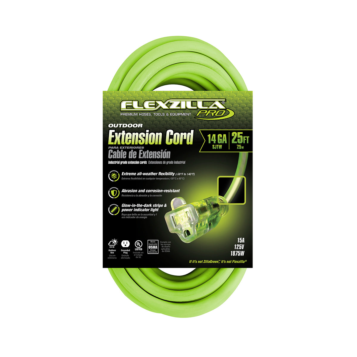 25ft 14/3 SJTW Flexzilla® Pro Outdoor Extension Cord — Prime