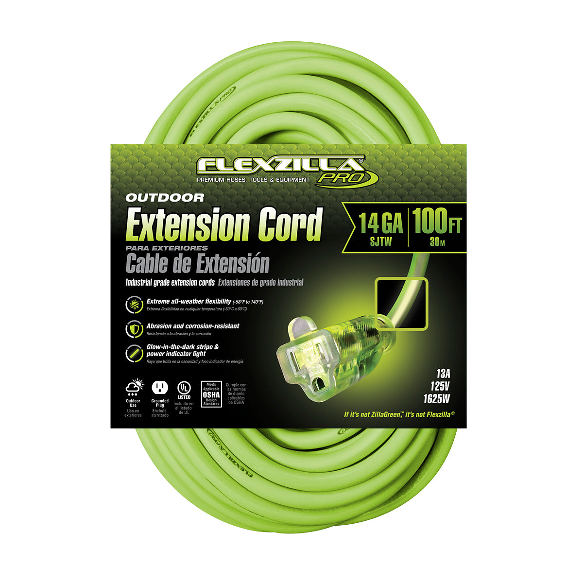 CAROL® FrogHide® ULTRA FLEX® 14/3 Green 100 ft Extension Cord, Portable  Cordage