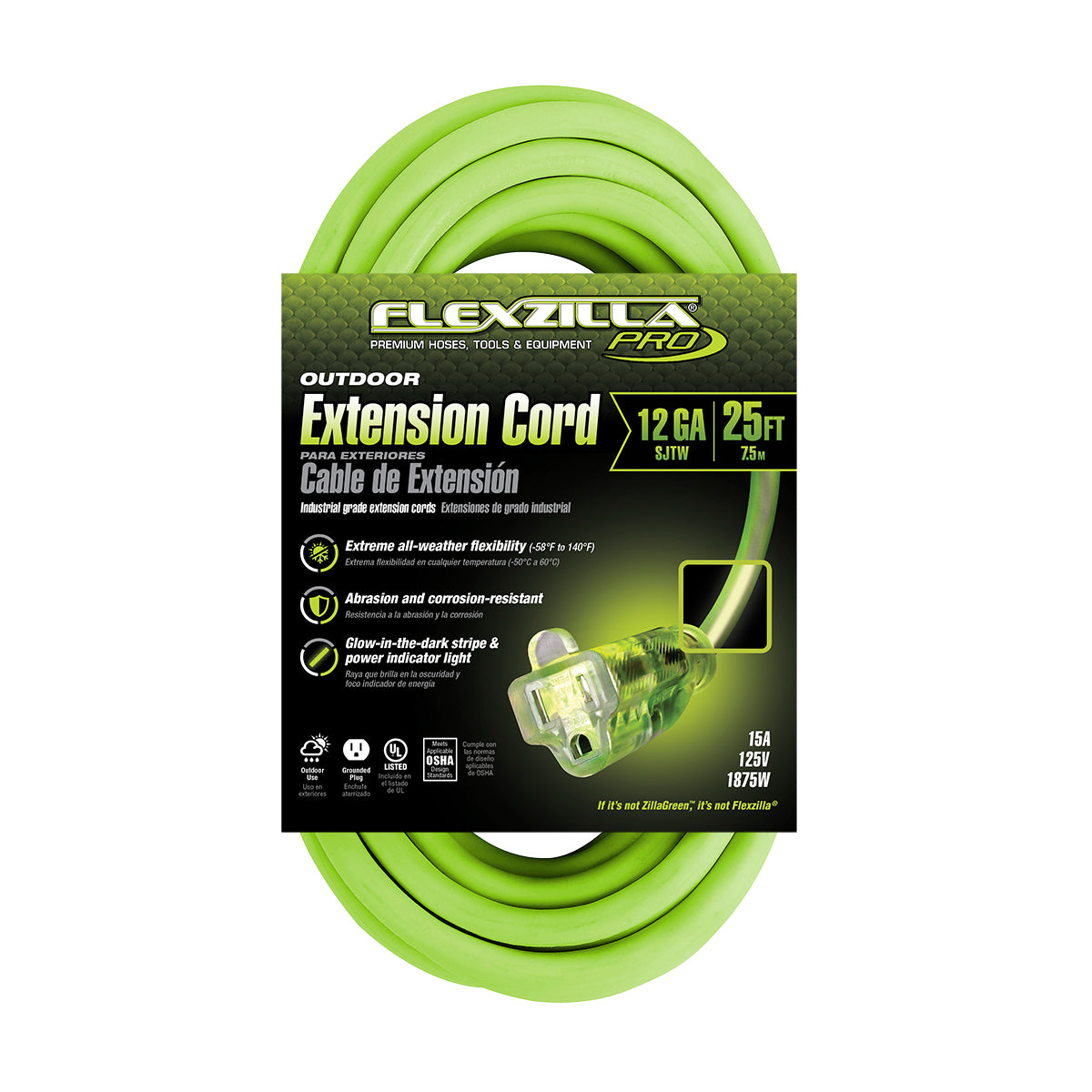 25ft 12/3 SJTW Flexzilla® Pro Outdoor Extension Cord — Prime Wire
