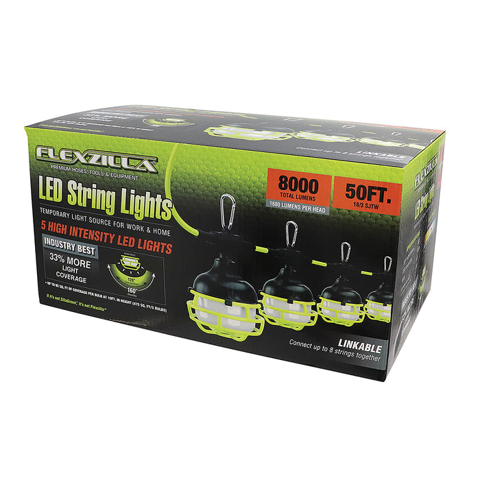 Flexzilla 5-Bulb 8000 Lumen<br />50ft 18/3 SJTW Light String