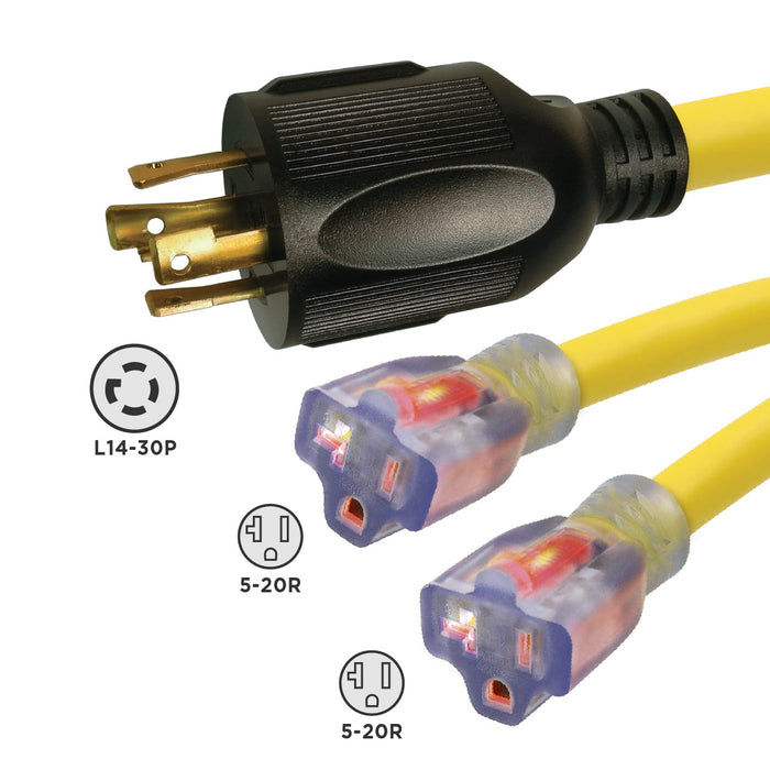 3ft 10/4 STOW 30A to 20A <br />"Y" Adapter