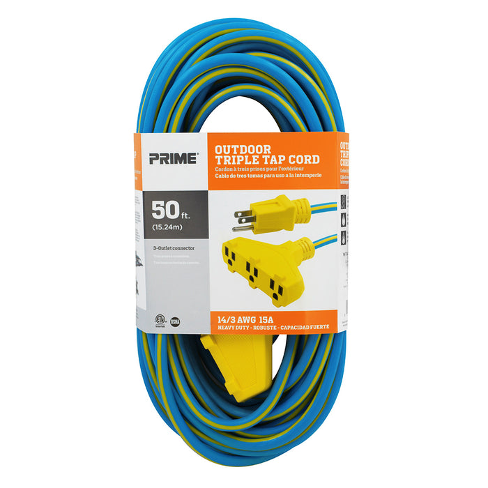 50ft 14/3 SJTW 3-Outlet <br />Outdoor Extension Cord