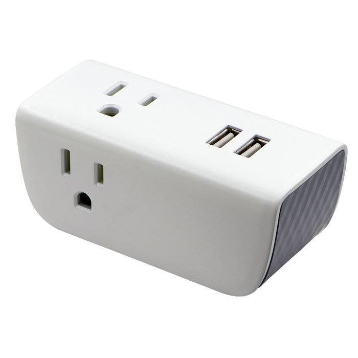 3-Outlet 2-Port Type USB-A<br />2.4A USB Charger