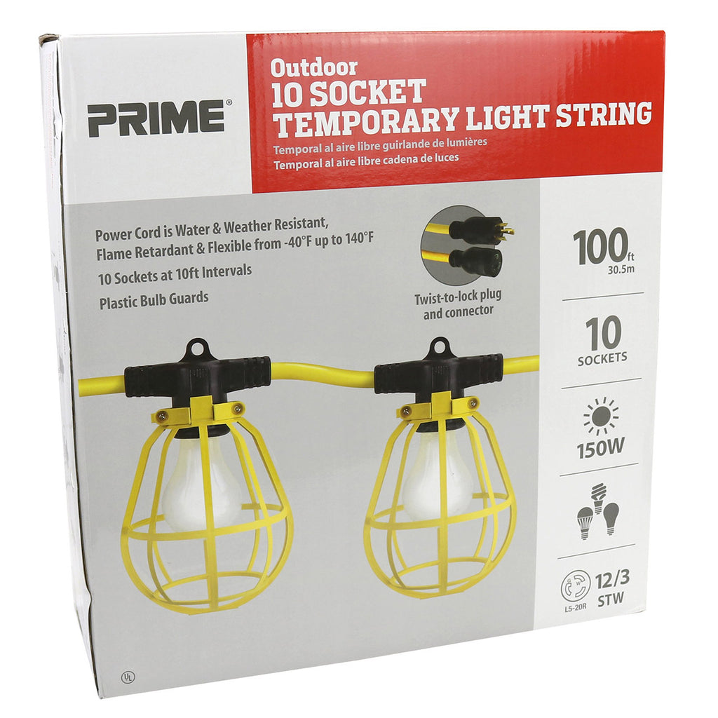 100ft 12/3 STW 10-Bulb <br />Twist-to-Lock Light String