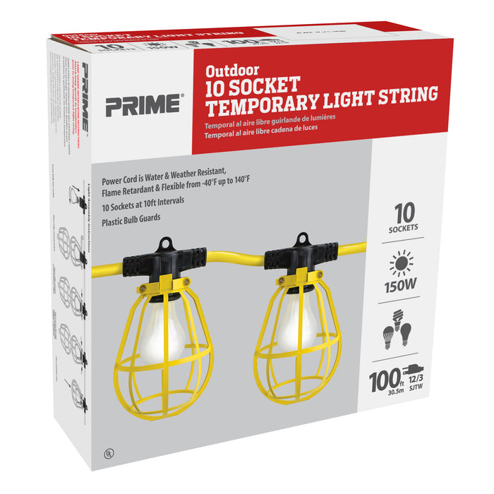100ft 12/3 SJTW 10-Bulb <br />Light String