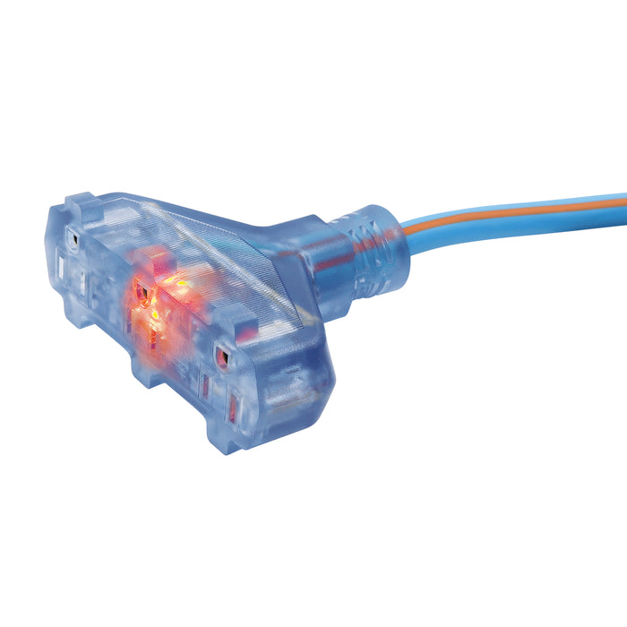 25ft 12/3 SJEOW <br />Arctic Blue™ All-Weather <br />3-Outlet Extension Cord