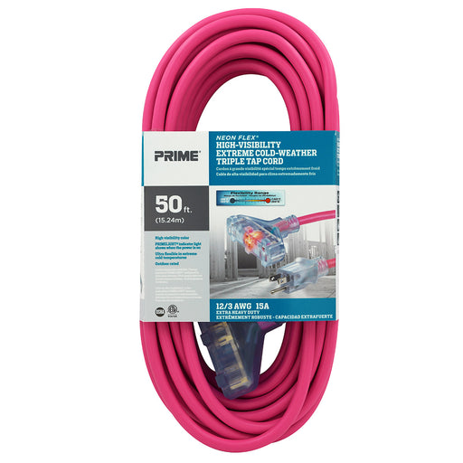 10Ft Heavy Duty 3-Prong Extension Cord with 3 Outlets, Indoor/Outdoor, ETL  Listed - PrimeCables®