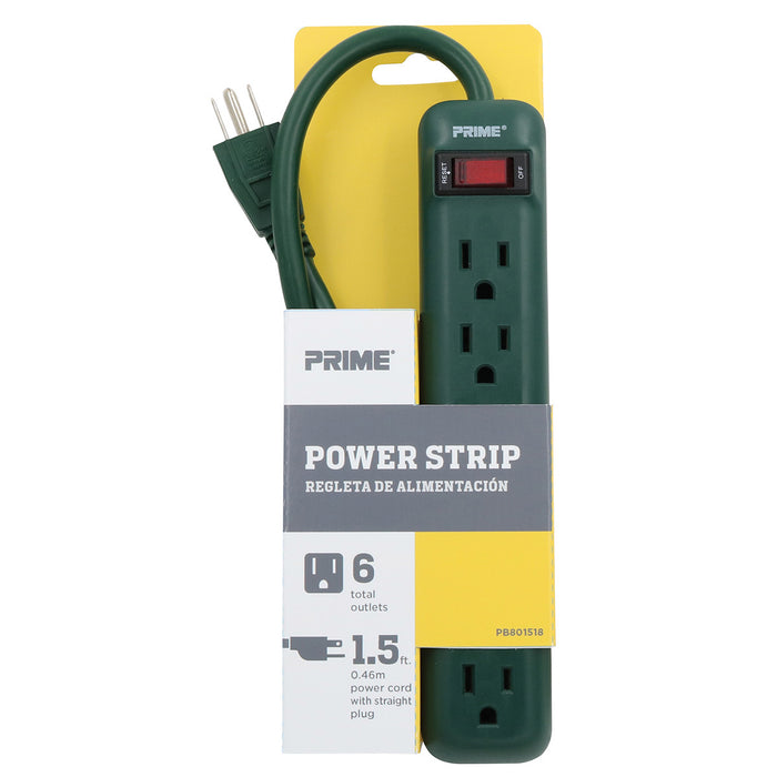 6-Outlet Power Strip <br />w/1.5ft Power Cord