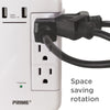 6-Outlet (3-Fixed Rotating) <br />1200 Joule Surge Tap <br />w/2-Port 3.4A USB Charger