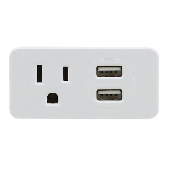 1-Outlet 2-Port Type-A, 2.1A USB Charger