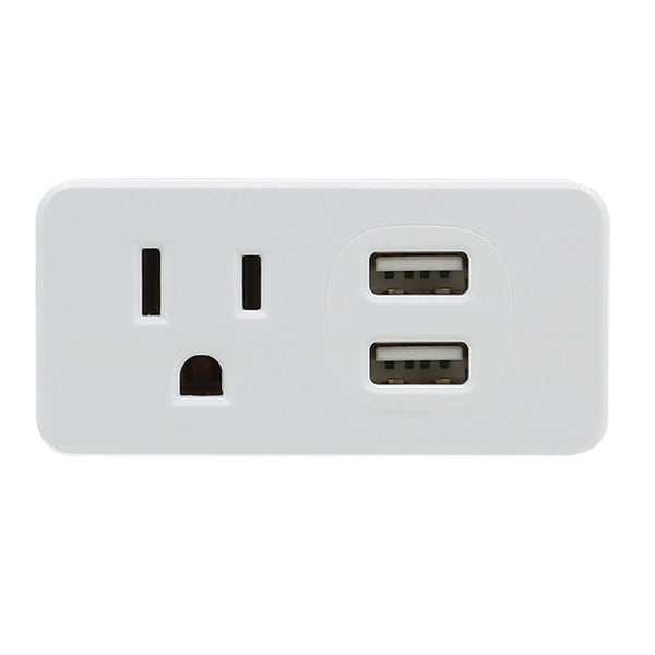 1-Outlet 2-Port Type-A, 2.1A USB Charger