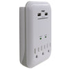3 Outlet 950 Joule Surge Tap <br />with 2-Port 3.4A USB Charger