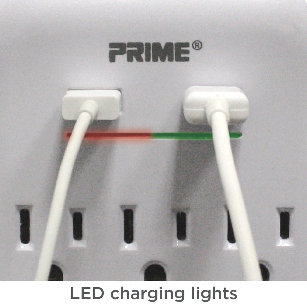 6 Outlet 1200 Joule Surge Tap<br>with 2-Port 3.4A USB Charger