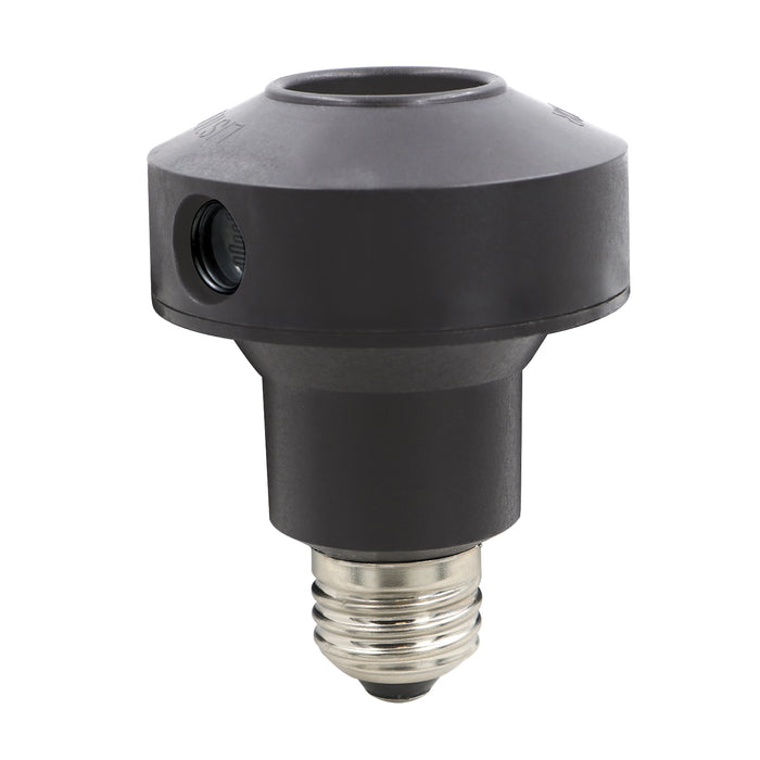 “Flicker free” Dusk to dawn flood light control socket adapter w/ photocell (gray)